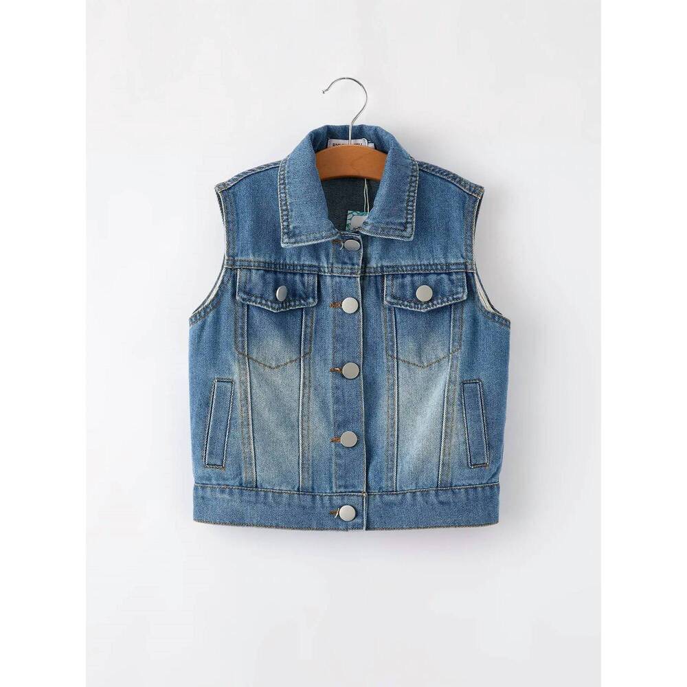 NEW RYLEE FAITH DESIGNS girls swiftie denim vest in blue